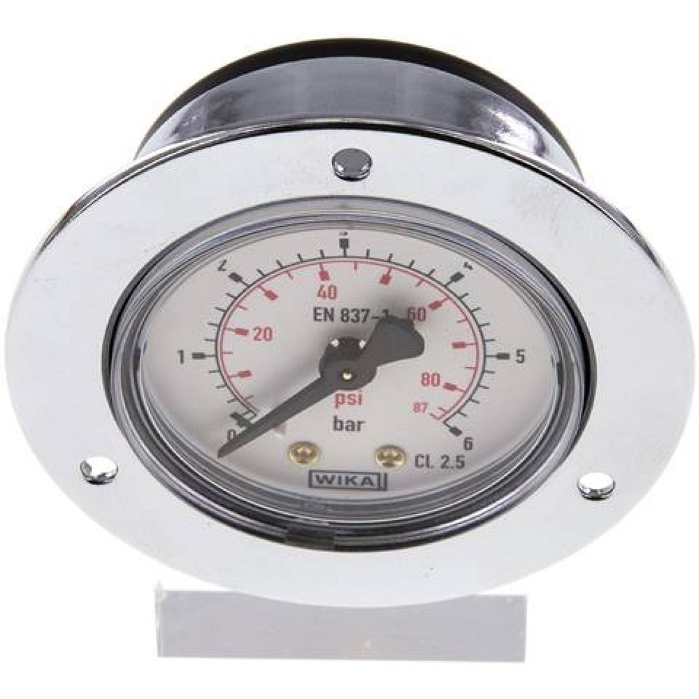 Wika MSE 650 CR Einbaumanometer (CrNi/Ms), Frontring, 50mm, 0-6 bar