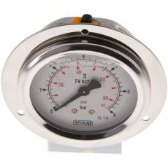 Wika MSE 663 GLY CR Glycerin-Einbaumanometer,Frontring, 63mm, 0-6 bar