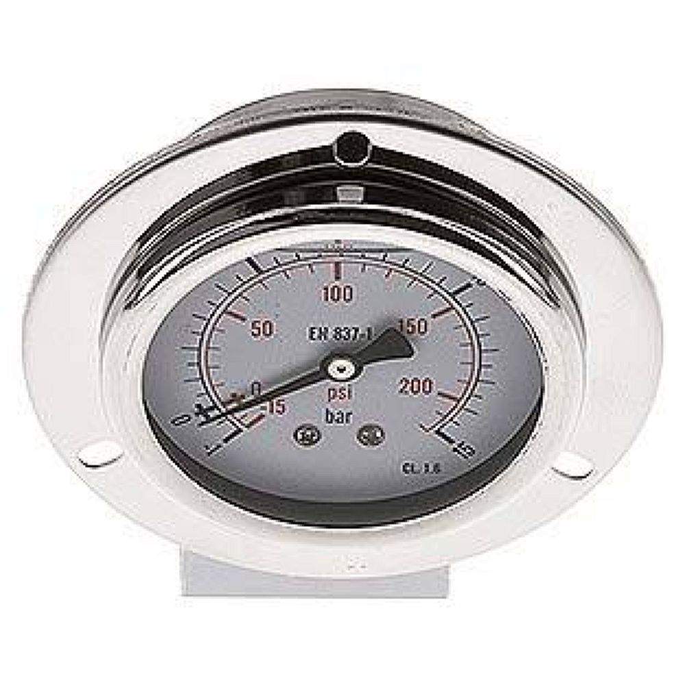 MSE -11563 GLY CRE Glycerin-Einbaumanometer,Frontring, 63mm, -1 bis 15 bar