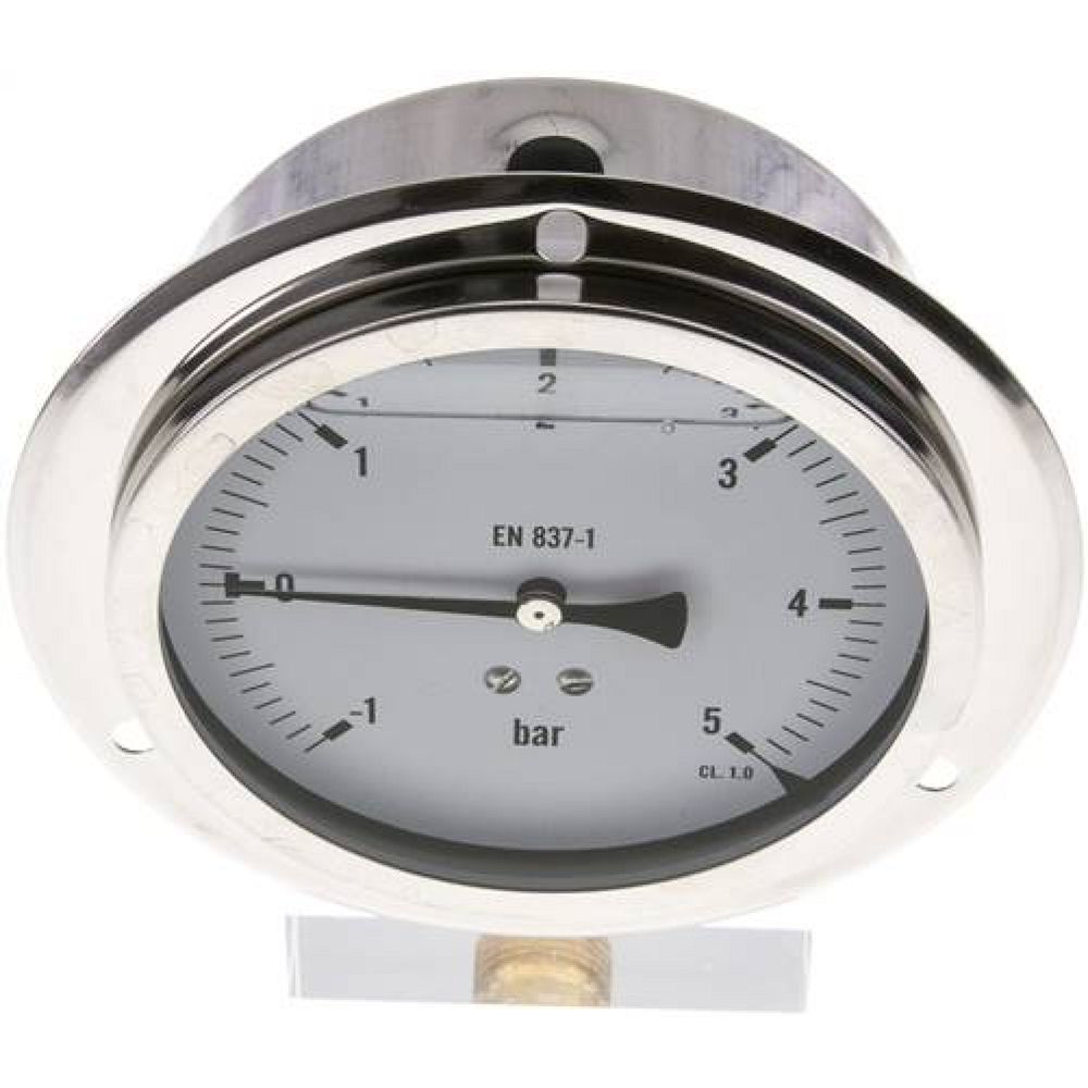 MSE -15100 GLY CRE Glycerin-Einbaumanometer,Frontring, 100mm, -1 bis 5 bar