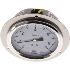 Wika MSE -19100 GLY CR Glycerin-Einbaumanometer,Frontring, 100mm, -1 bis 9 bar