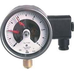 Wika MSK 160100/21 CR Kontaktmanometer (CrNi/Ms), senkr., 100mm, 0-160 bar