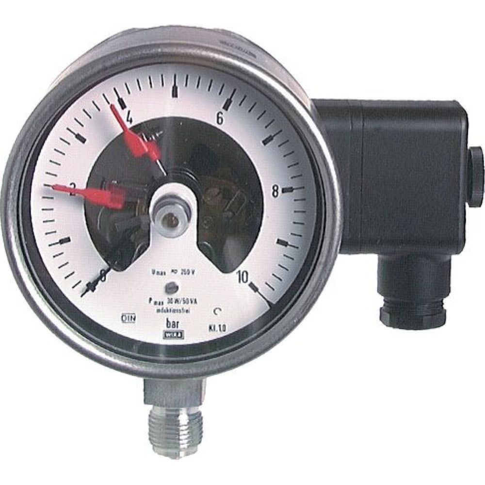 Wika MSK 250100/21 ES Sicherheits-Kontaktmanometer, senkrecht, 100mm, 0-250 bar