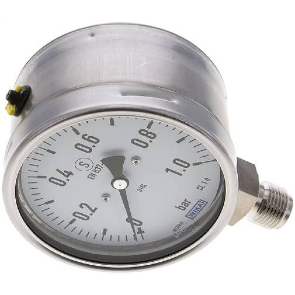 Wika MSS 1100 ES Sicherheits-Manometer senkrecht, 100mm, 0-1 bar