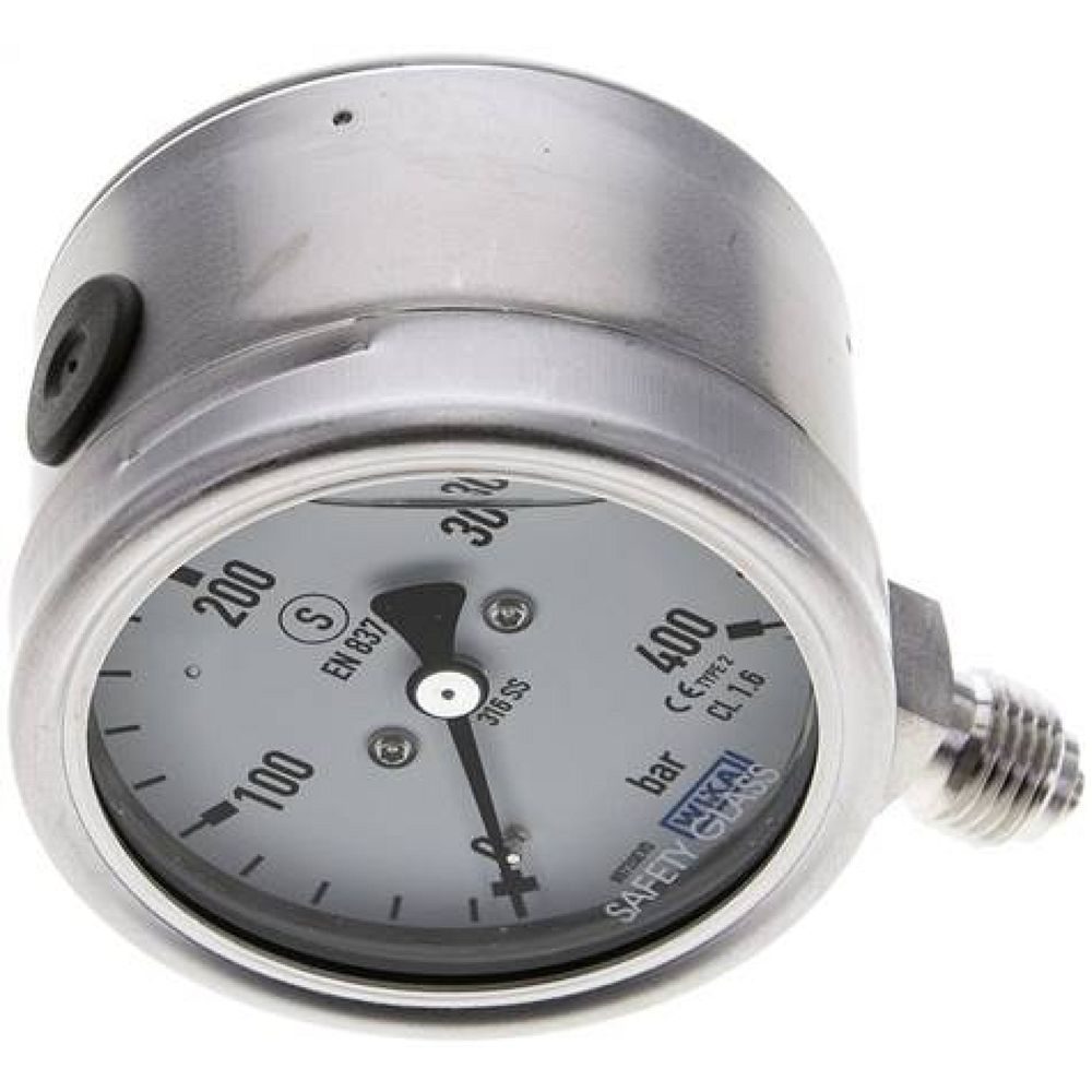 Wika MSS 40063 GLY ES Gly.-Sicherheits-Manometer senkrecht,63mm, 0-400 bar