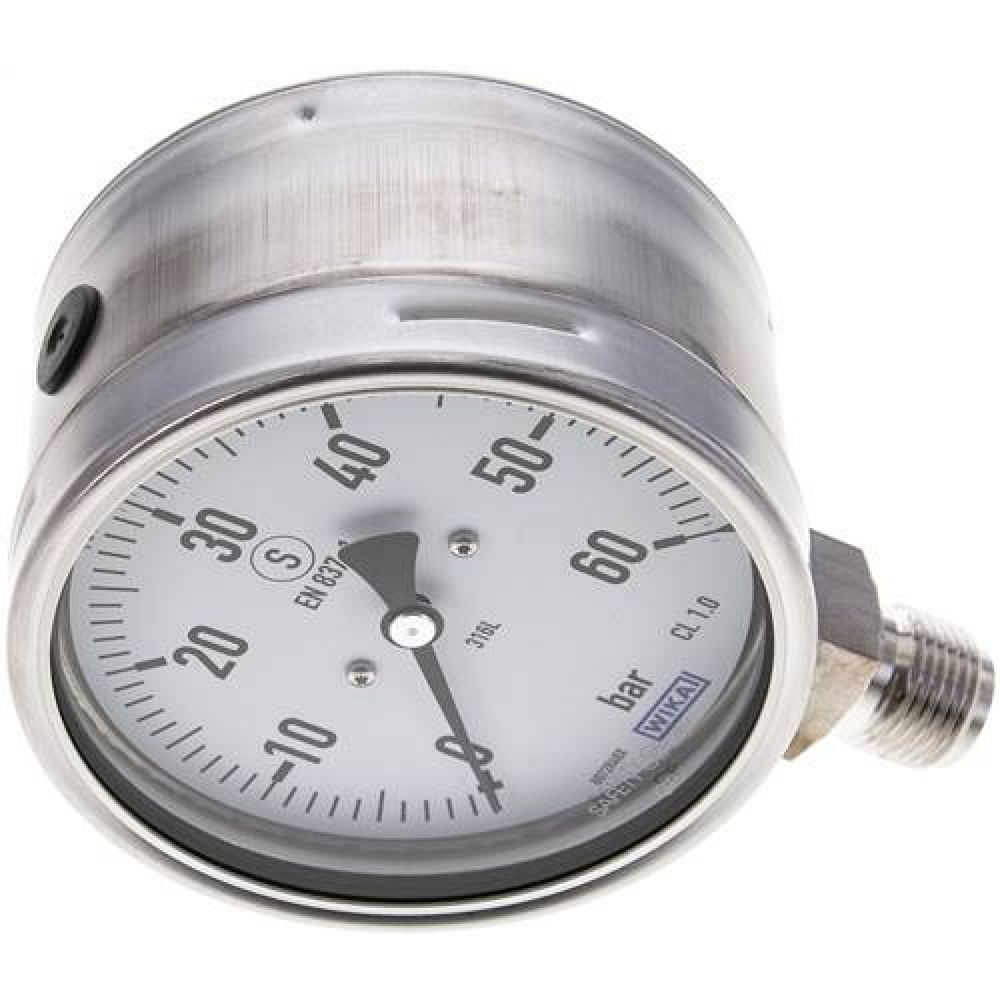 Wika MSS 60100 ES Sicherheits-Manometer senkrecht, 100mm, 0-60 bar