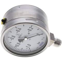 Wika MSS -1100 ES Sicherheits-Manometer senkrecht, 100mm, -1 bis 0 bar