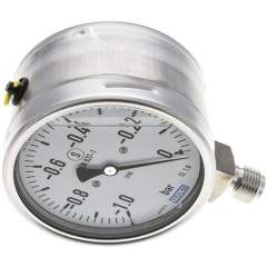 Wika MSS -1100 GLY ES Gly.-Sicherheits-Manometer senkrecht,100mm, -1 bis 0 bar