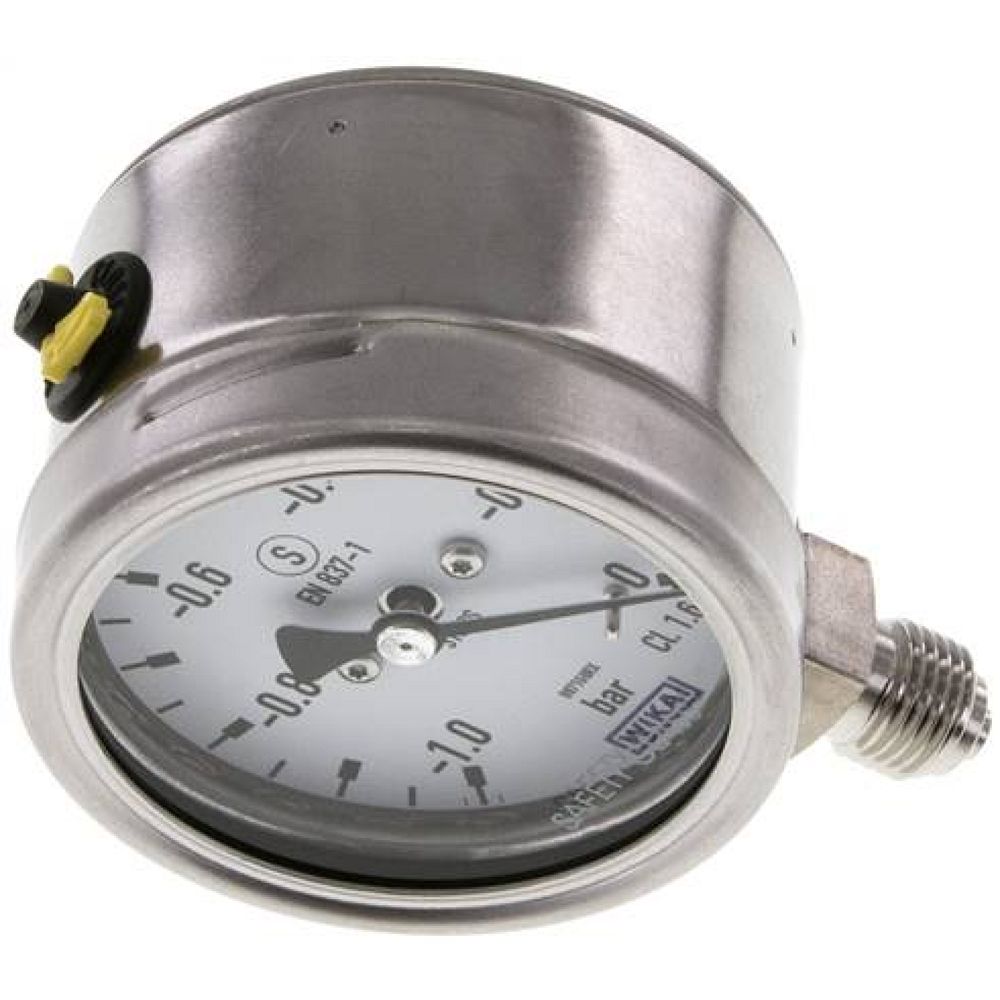 Wika MSS -163 ES Sicherheits-Manometer senkrecht, 63mm, -1 bis 0 bar