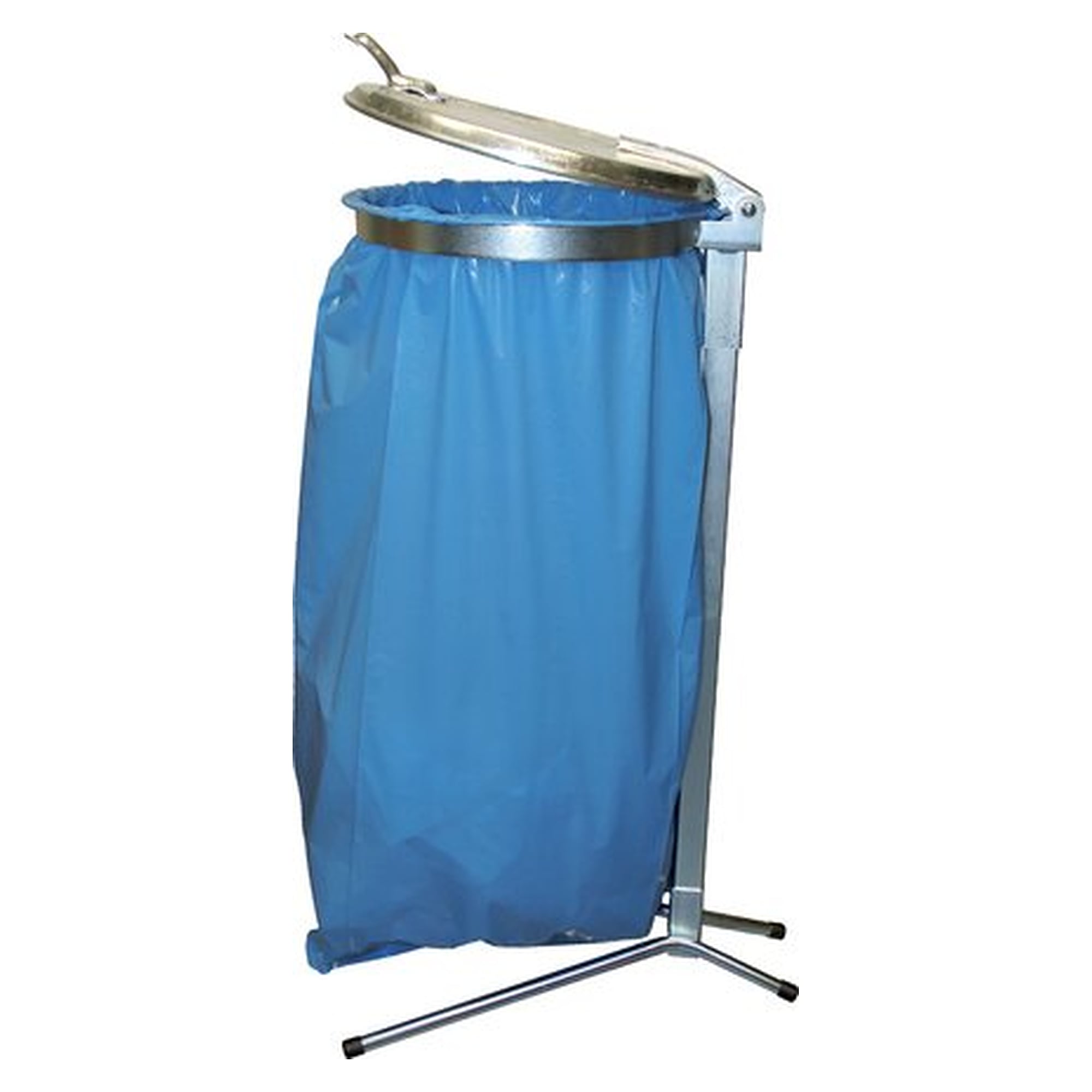 Refuse sack stand 70 - 120 ltr., zinc plated steel, dimensions (W x D x H) 425 x 525 x 965 mm