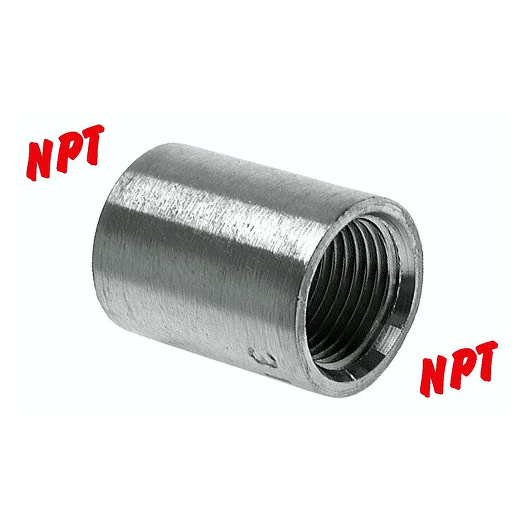 Rundmuffe, Gewinde NPT 1", Edelstahl 1.4408, für Rohrverbindungen