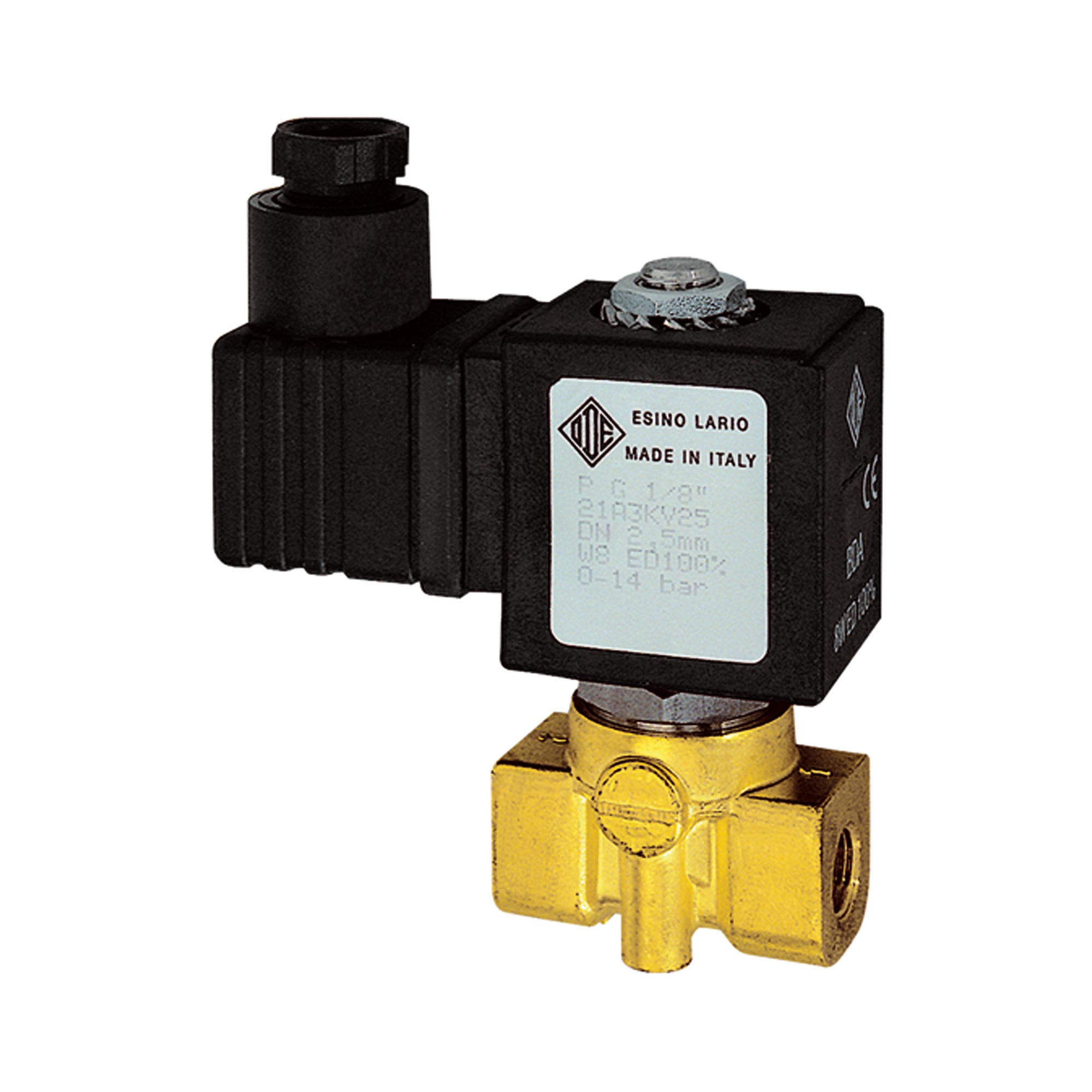 2/2-solenoid valve,NC,dir. oper.,230-240V,50-60Hz,G1/4,PN0-5bar - Riegler 102889