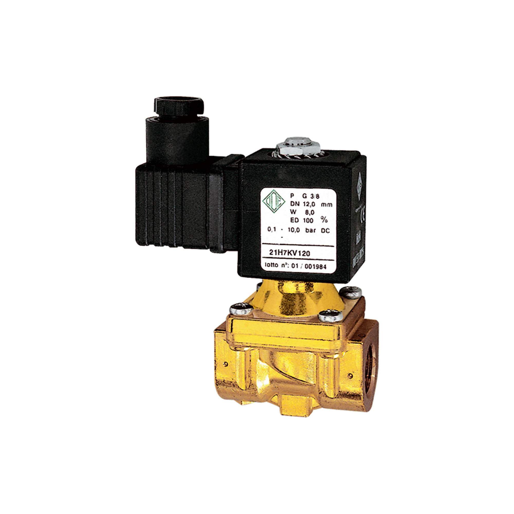2/2-MV,MS,NC,vorge.,24V DC,5W,FKM,G1/2,PN0,1-10bar - Riegler 102936