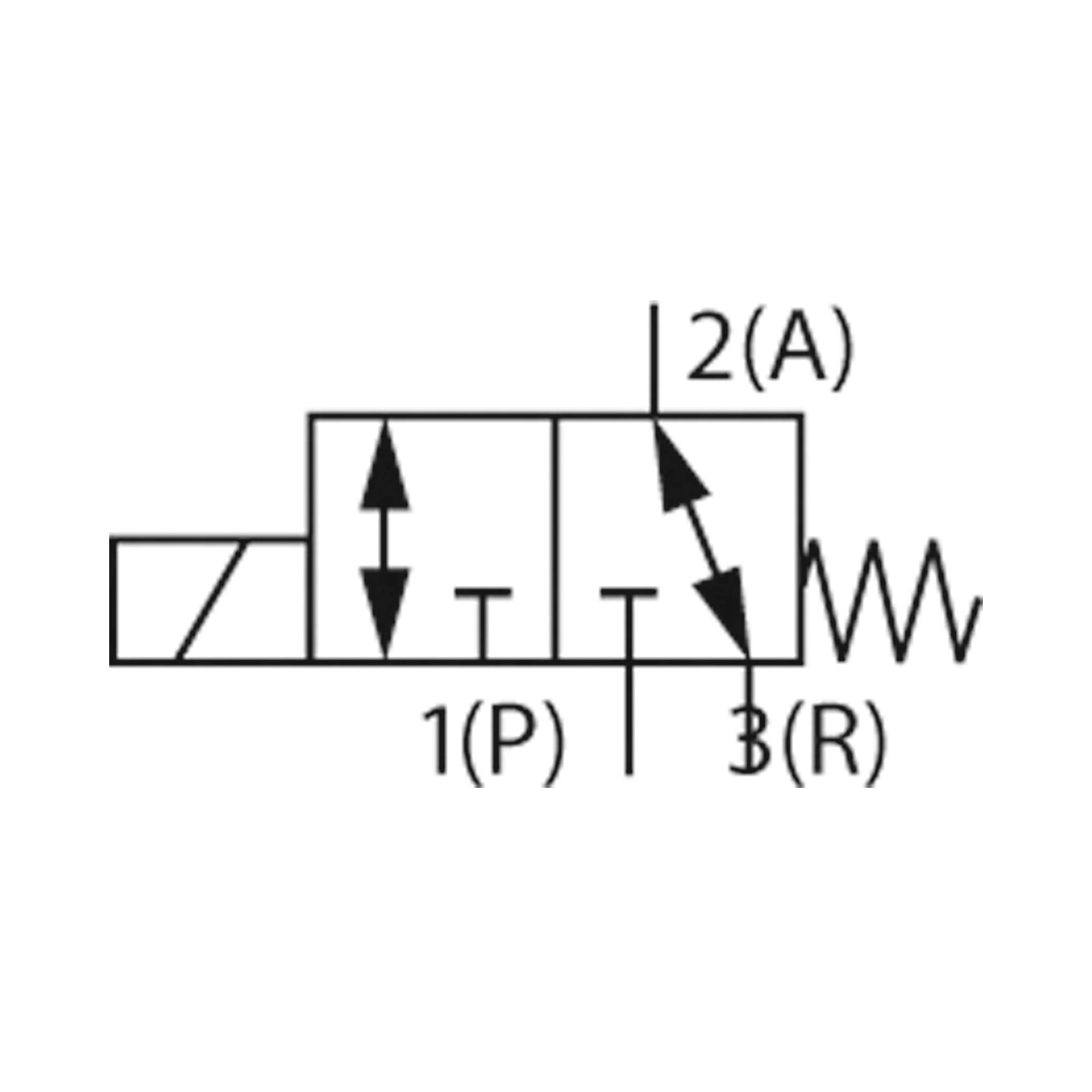3/2-way solenoid valve, WB, G 1/4, PN0-8, FKM,direct. 24VDC - Riegler 185512