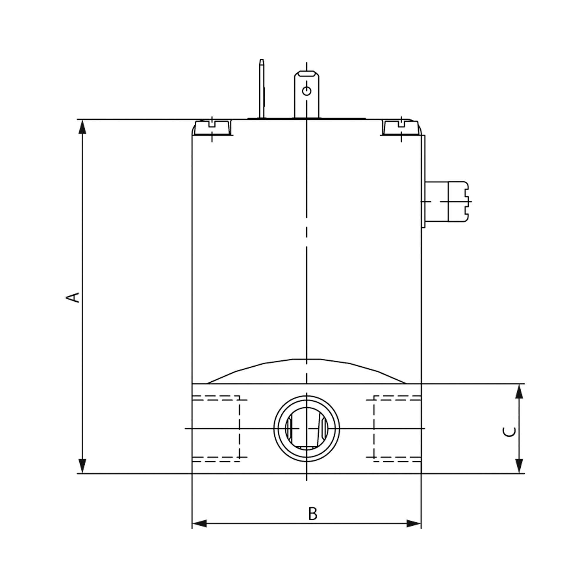 3/2-way solenoid valve, NC, G 1/4, PN 0-10, NBR, 12V DC - Riegler 125805