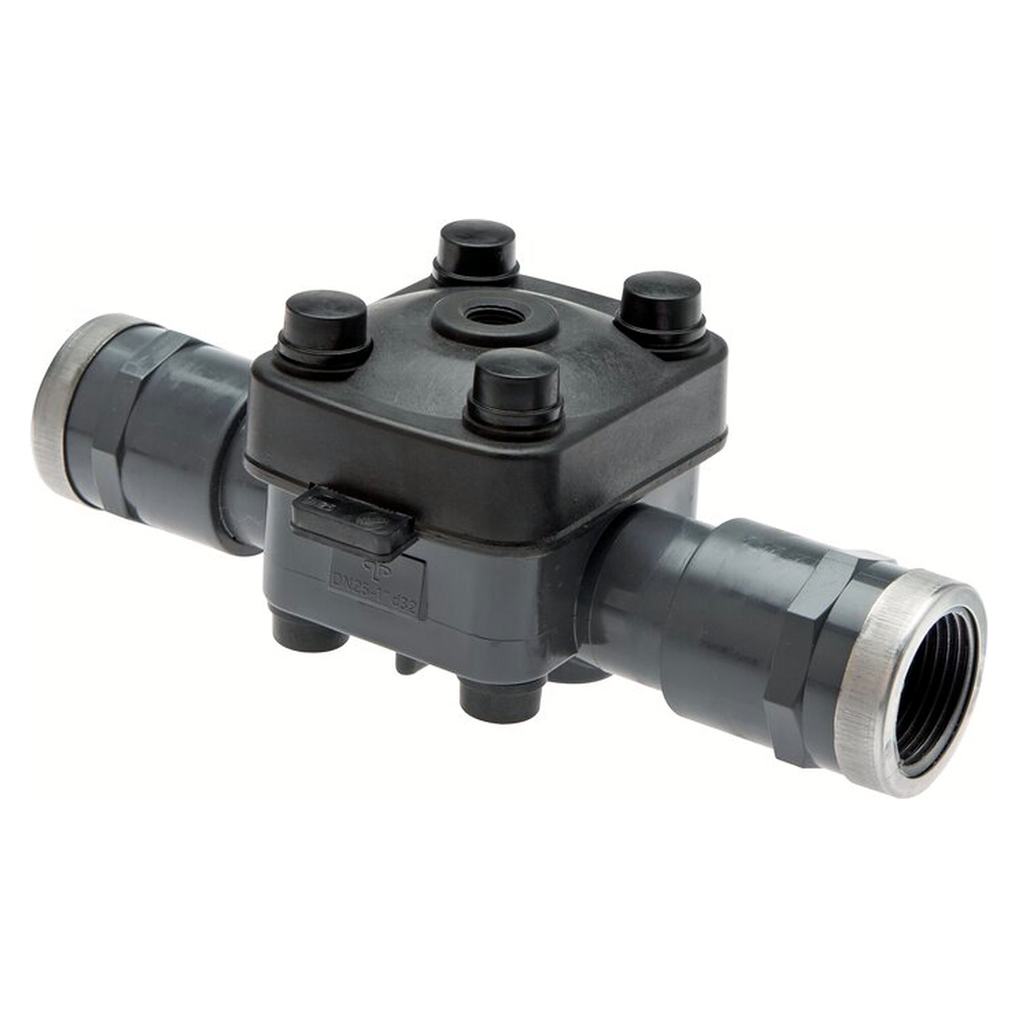 PVC diaphragm valve (NO) PVC / EPDM, Rp 1/2" female thread, DN 15