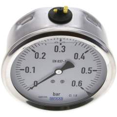 Wika MW 06100 GLY CR Glycerin-Manometer waagerecht (CrNi/Ms),100mm, 0-0,6bar