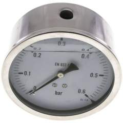 MW 06100 GLY CRE Glycerin-Manometer waagerecht (CrNi/Ms),100mm, 0-0,6bar