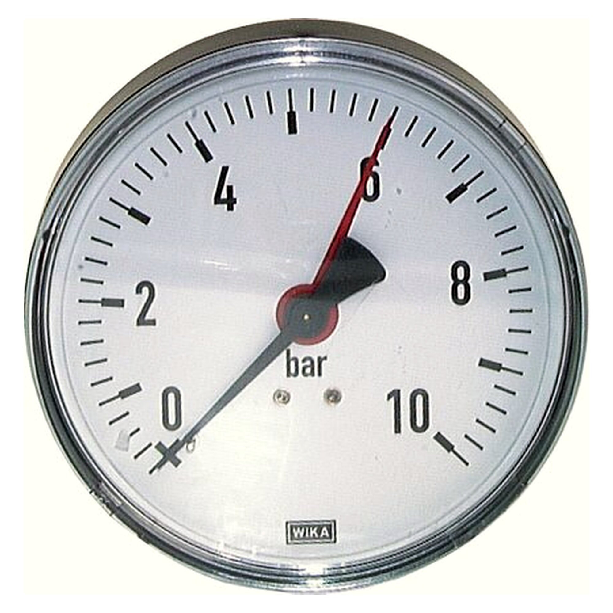 Manometer, waagerechte Ausführung, G 1/4", 80 mm, 0 - 6 bar, Kunststoff schwarz