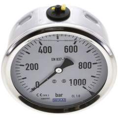 Wika MW 1000100 GLY CR Glycerin-Manometer waagerecht (CrNi/Ms),100mm, 0-1000bar