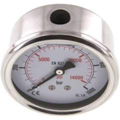 MW 100063 GLY CRE Glycerin-Manometer waagerecht (CrNi/Ms),63mm, 0-1000bar