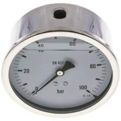 MW 100100 GLY CRE Glycerin-Manometer waagerecht (CrNi/Ms),100mm, 0-100bar