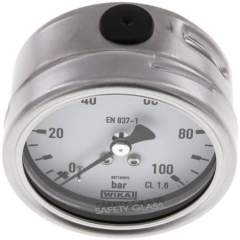 Wika MW 10063 ES Chemie-Manometer waagerecht, 63mm, 0-100 bar