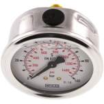 Wika MW 10063 GLY CR Glycerin-Manometer waagerecht (CrNi/Ms),63mm, 0-100bar