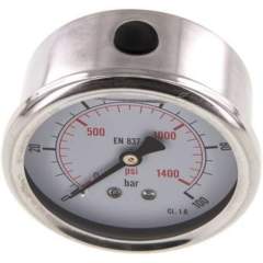 MW 10063 GLY CRE Glycerin-Manometer waagerecht (CrNi/Ms),63mm, 0-100bar