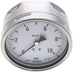 Wika MW 10100 CR Manometer waagerecht (CrNi/Ms), 100mm, 0-10 bar