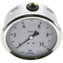 Wika MW 10100 GLY CR Glycerin-Manometer waagerecht (CrNi/Ms),100mm, 0-10bar