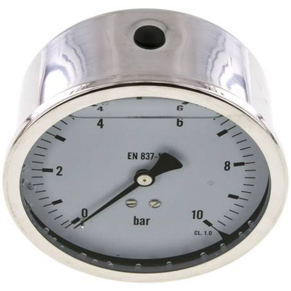 MW 10100 GLY CRE Glycerin-Manometer waagerecht (CrNi/Ms),100mm, 0-10bar