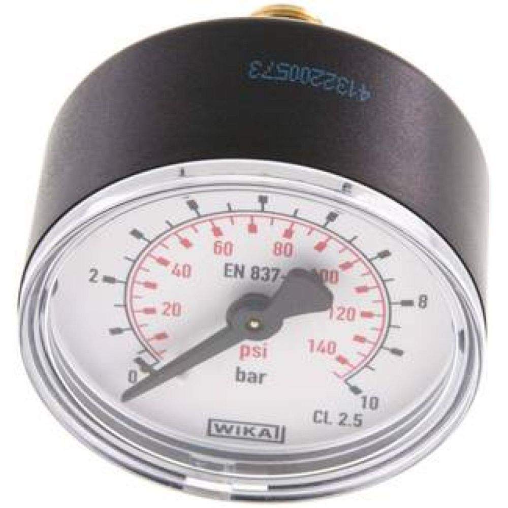 Wika MW 1050 Manometer waagerecht (KU/Ms), 50mm, 0-10 bar, G 1/4"