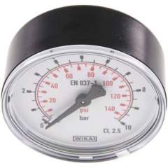 Wika MW 1063 Manometer waagerecht (KU/Ms), 63mm, 0-10 bar, G 1/4"