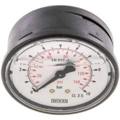 Wika MW 1063 GLY Glycerin-Manometer waagerecht (KU/Ms), 63mm, 0-10 bar