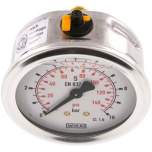 Wika MW 1063 GLY CR Glycerin-Manometer waagerecht (CrNi/Ms),63mm, 0-10bar