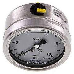 Wika MW 1063 GLY ES Chemie-Glycerin-Manometer waagerecht, 63mm, 0-10bar