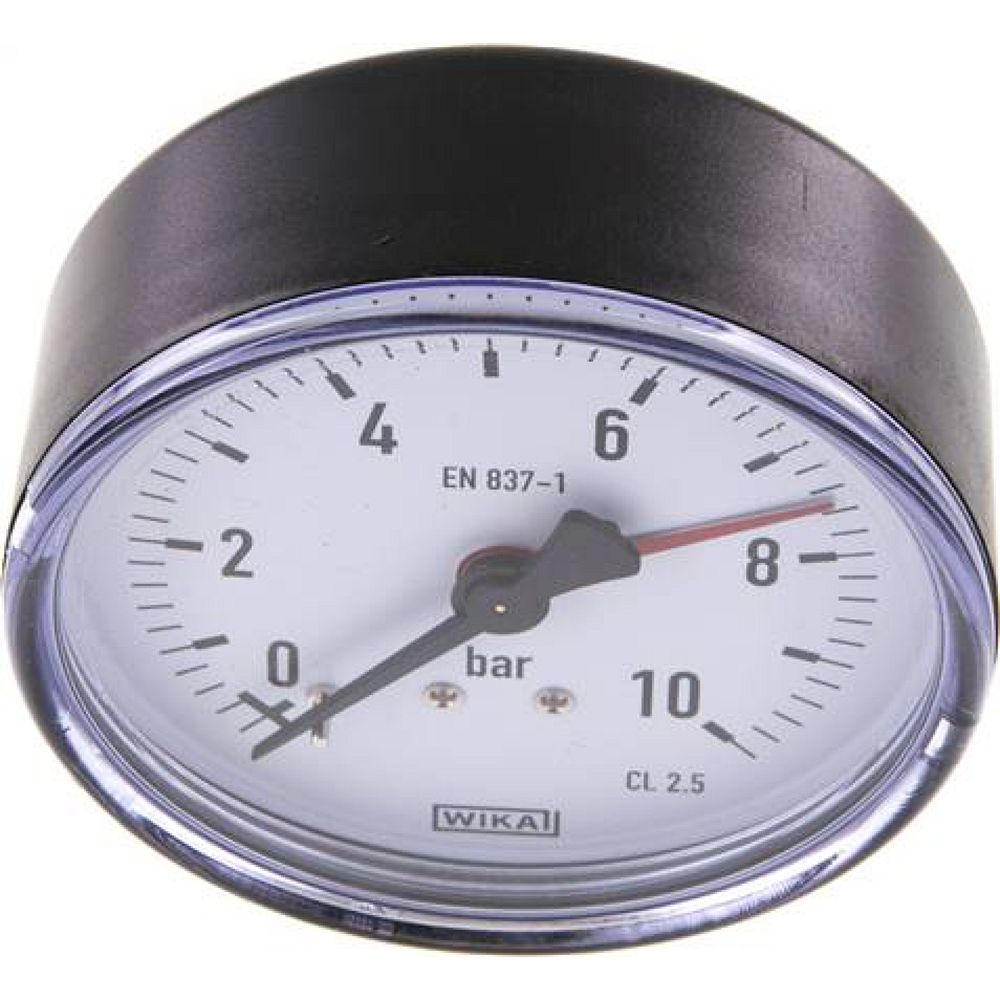 Wika MW 1080 Manometer waagerecht, 80mm, 0-10 bar