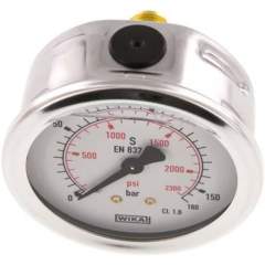 Wika MW 16063 GLY CR Glycerin-Manometer waagerecht (CrNi/Ms),63mm, 0-160bar