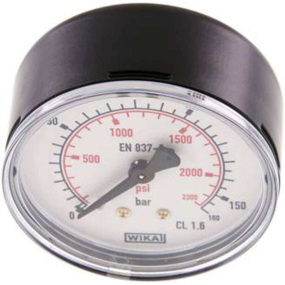 Wika MW 16063 ST Manometer waagerecht (ST/Ms), 63mm, 0-160 bar, G 1/4"