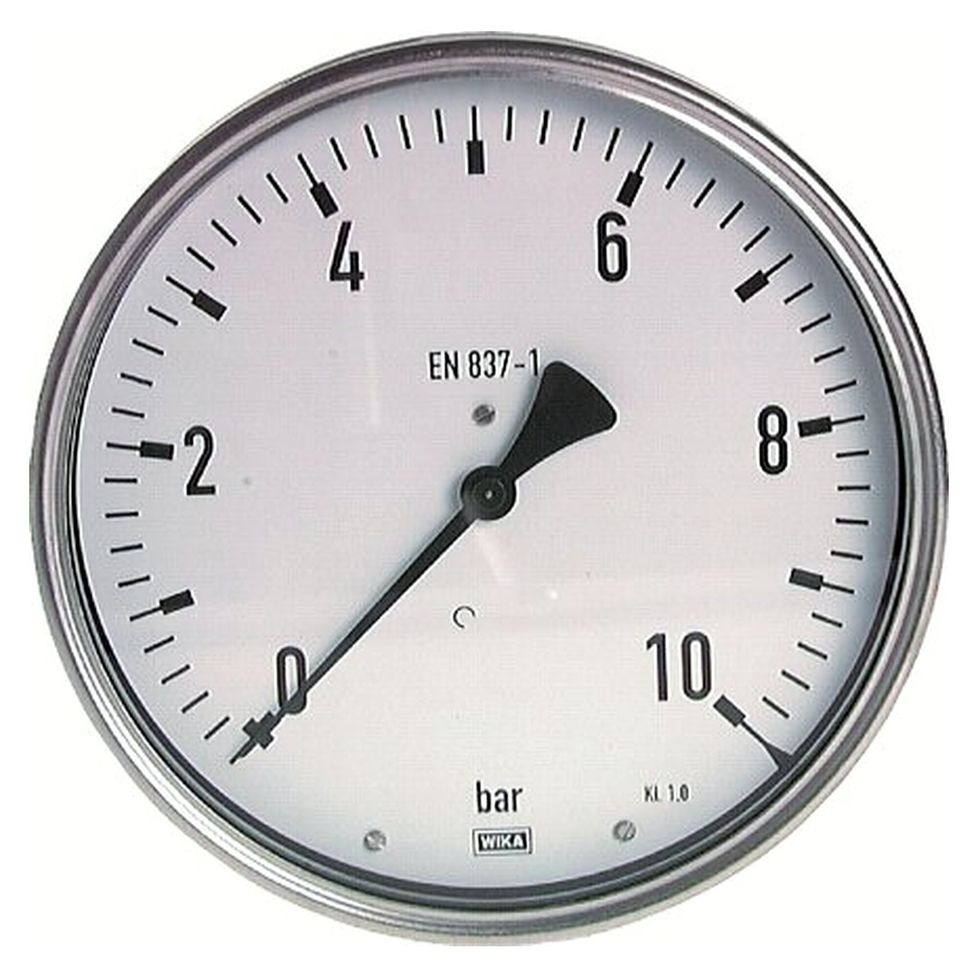 Manometer, waagerechte Ausführung, G 1/2", 160 mm, 0 - 25 bar, 1.4301, Genauigkeitsklasse 1