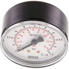 Wika MW 163 ST Manometer waagerecht (ST/Ms), 63mm, 0-1 bar, G 1/4"