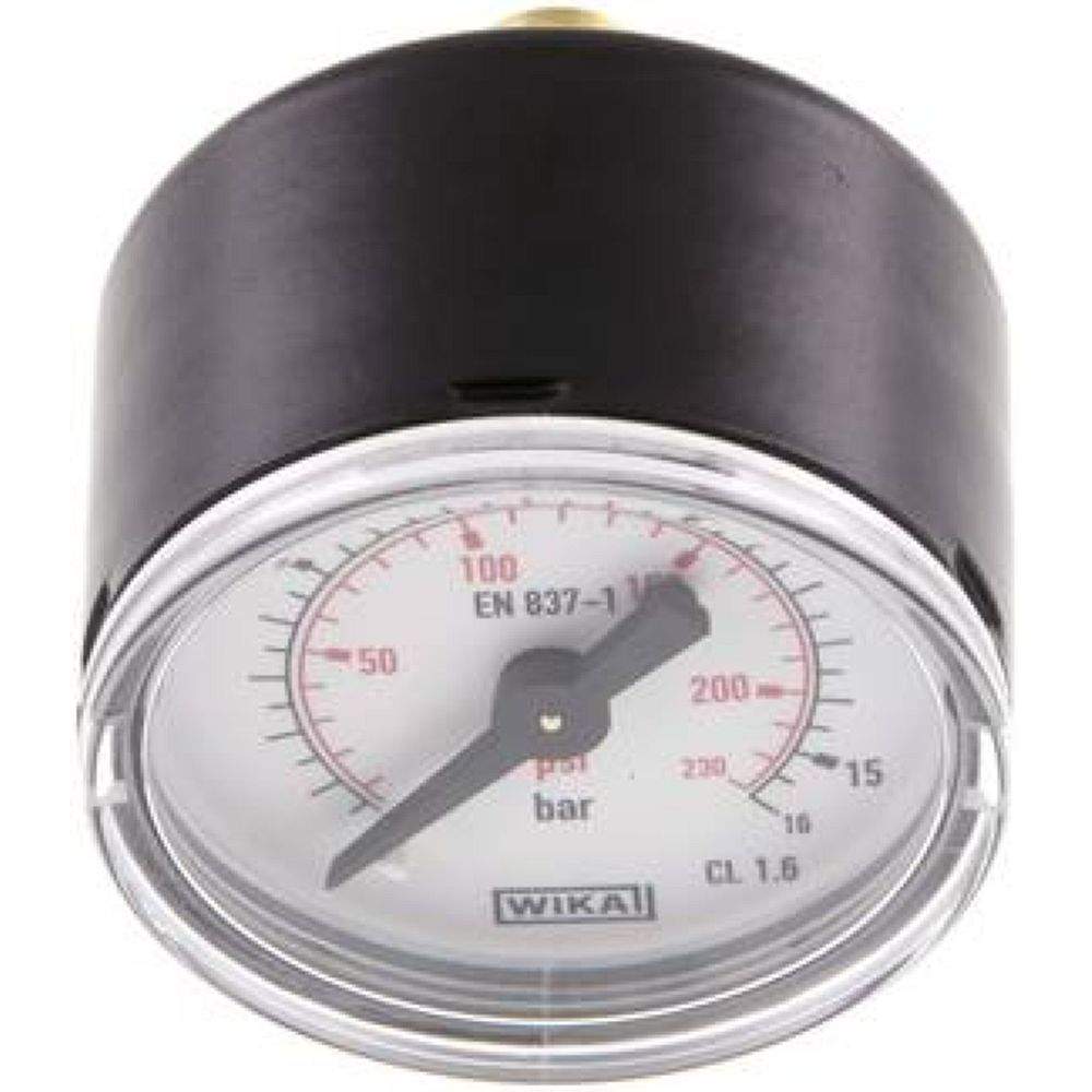 Wika MW 1640 ST Manometer waagerecht (ST/Ms), 40mm, 0-16 bar, G 1/8"