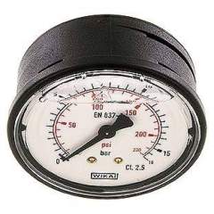 Wika MW 1663 GLY Glycerin-Manometer waagerecht (KU/Ms), 63mm, 0-16 bar