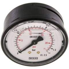 Wika MW 1,663 GLY Glycerin-Manometer waagerecht (KU/Ms), 63mm, 0-1,6 bar