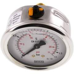 Wika MW 1,663 GLY CR Glycerin-Manometer waagerecht (CrNi/Ms),63mm, 0-1,6bar