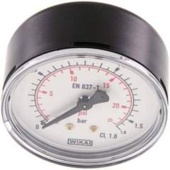 Wika MW 1,663 ST Manometer waagerecht (ST/Ms), 63mm, 0-1,6 bar, G 1/4"