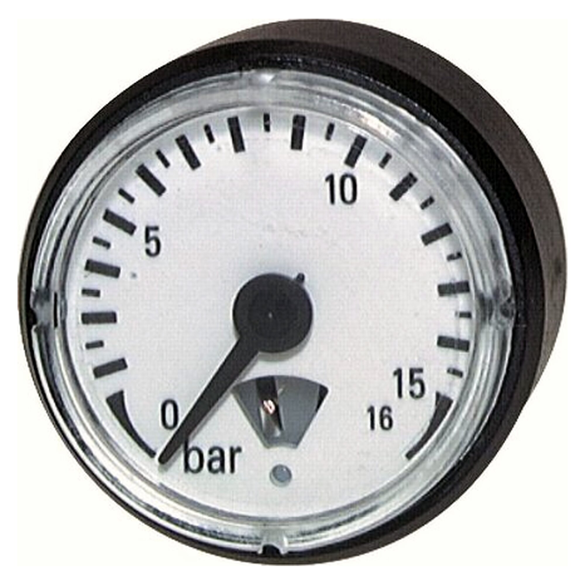 Manometer, G 1/8", 23 mm, 0 - 16 bar, Kunststoff, Genauigkeitsklasse 4, Schutzart IP 42