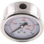 MW 25063 GLY CRE Glycerin-Manometer waagerecht (CrNi/Ms),63mm, 0-250bar