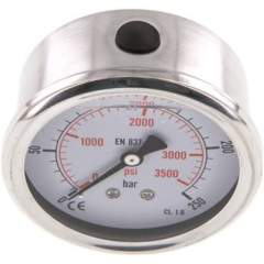 MW 25063 GLY CRE Glycerin-Manometer waagerecht (CrNi/Ms),63mm, 0-250bar